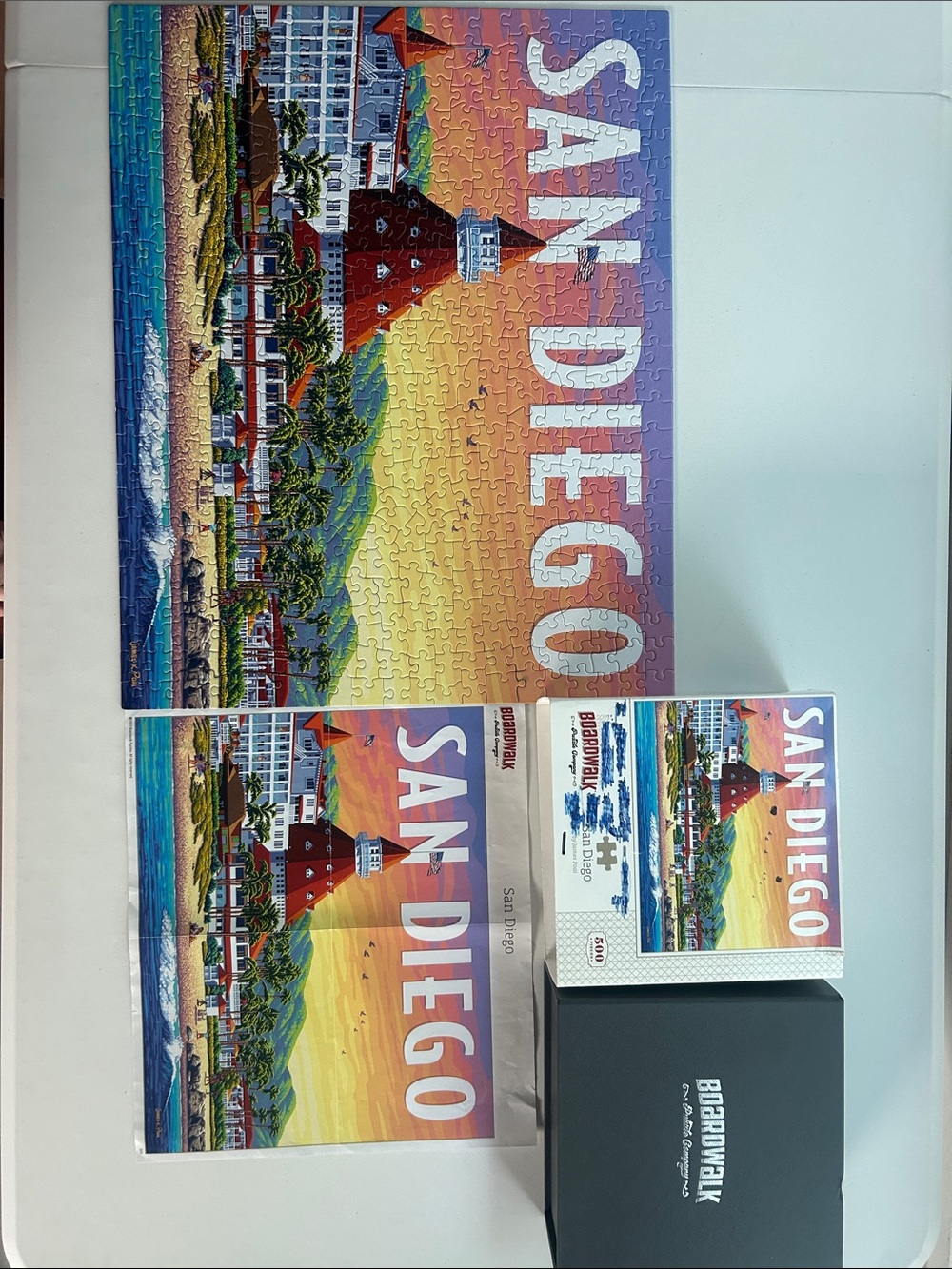 San Diego Boardwalk Puzzle - Vibrant Sunset Colors
